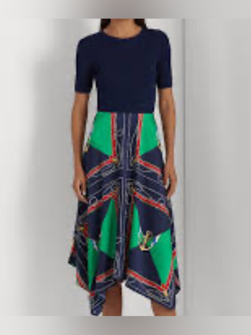 Lauren Ralph Lauren print twill midi skirt size 16 as new!!